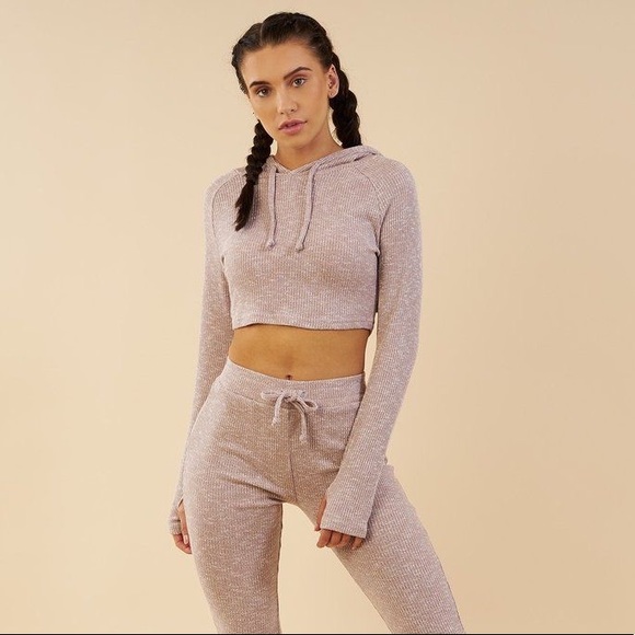Gymshark Slounge Hoodie Taupe Marl Size 